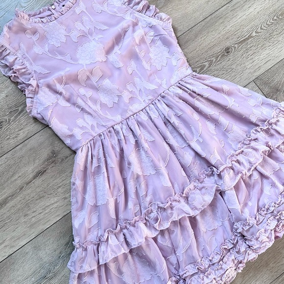 Lulus True As Can Be Lavender Burnout Floral Ruffled Mini Dress - Picture 8 of 16